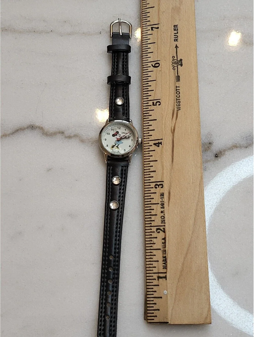 Disney Minnie Mouse Accutime Quartz Ladies Watch Works Great New Battery  23mm